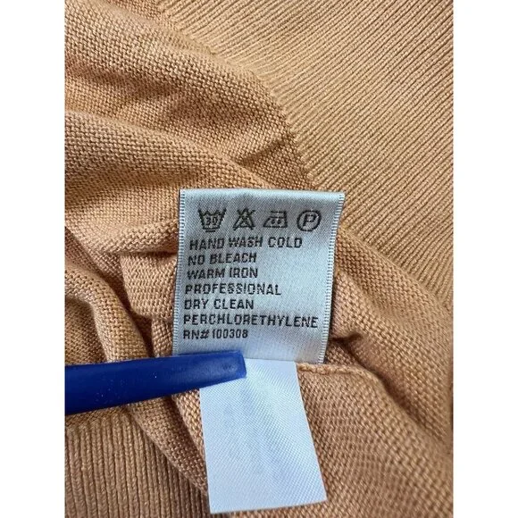 Peter Millar Sweater Mens Large Orange 1/4 Zip Pullover Cashmere Silk Cotton - Picture 12 of 12